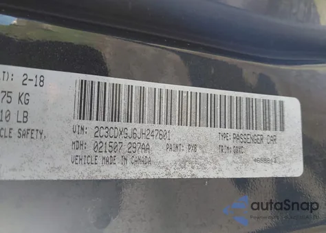 2018 Dodge Charger R/T Scat Pack Rwd из США, поврежденный, VIN 2C3CDXGJ6JH247601